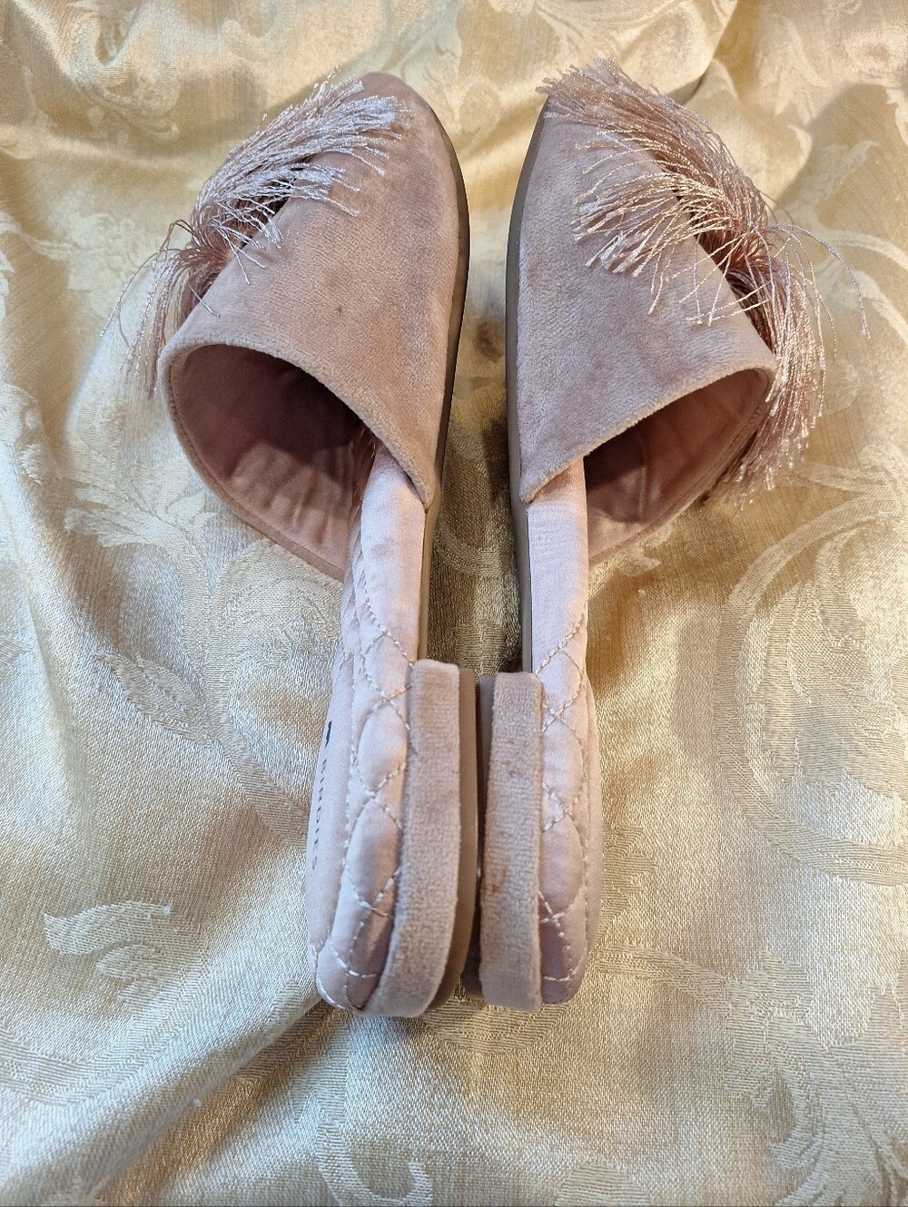 Birdies Blush Pink Pom-Pom Slide Slippers - Picture 6 of 10